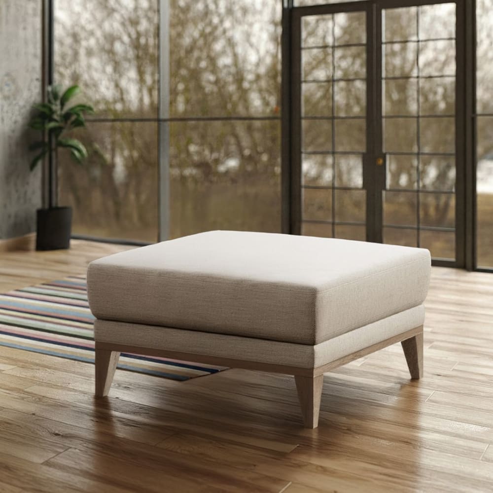 Mesonica Pouf en polyester beige Beige 75x42x75cm