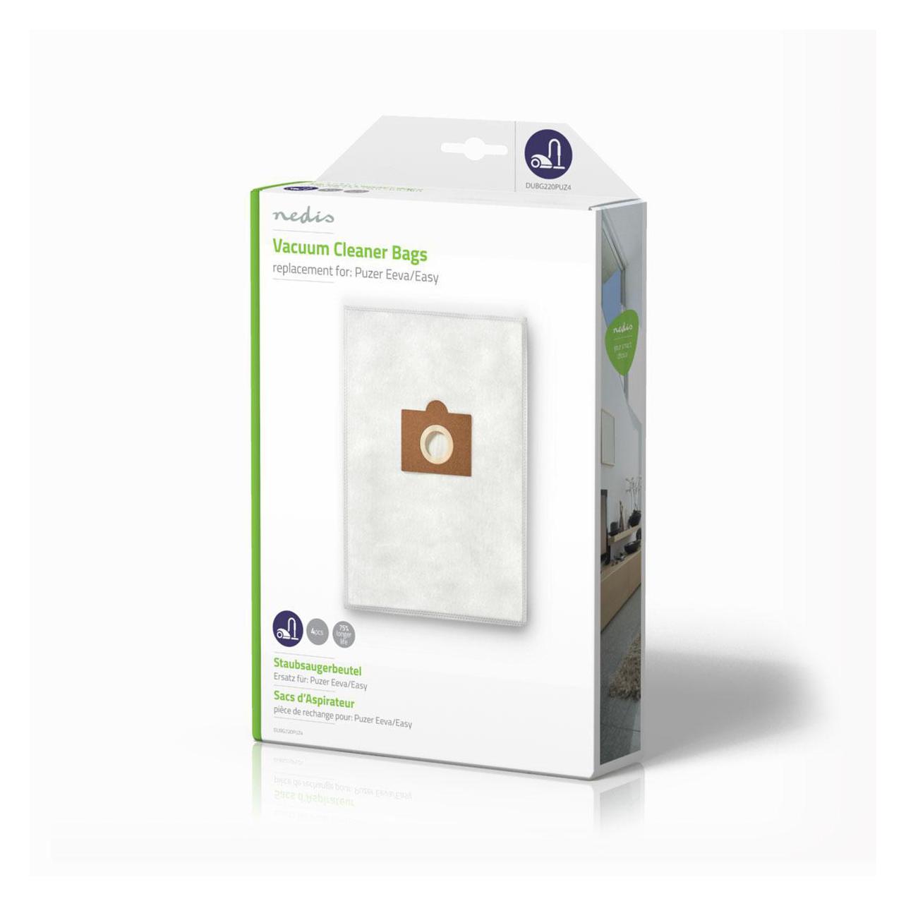 Nedis Staubsaugerbeutel 4 Stück Stück Synthetik Meist verkauft für: Puzer Eeva/Easy Weiss Weiss (4x) (DUBG220PUZ4)