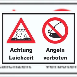 HB-Druck Achtung Laichzeit Angeln verboten Schild A2 (420x594mm)