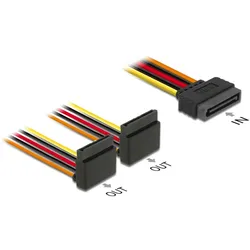 DELOCK Kabel SATA 15Pin St > 2xSATA 15Pin Bu oben 0.15m
