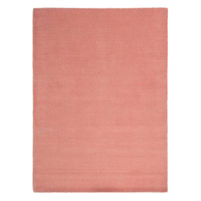 Wollteppich CARPETFINE "Gabbeh Lola Uni", rosa, B:240cm H:14mm L:340cm, Wolle, Teppiche, mit natürlichem Pflanzenmaterial von Hand gewebt, auch in Rund