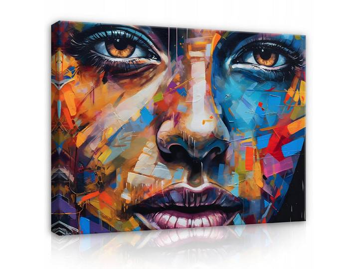 Wallarena Bilder Abstrakt Frau 100x70, Mehrfarbig, Recyclingholz, Rechteckig, 100x70 cm, 3D-Effekt, Bilder & Rahmen, Bilder, Leinwandbilder