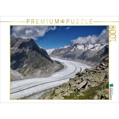 CALVENDO Puzzle Aletsch-Gletscher | 1000 Teile Lege-Größe 64x48cm Foto-Puzzle für glückliche Stunden