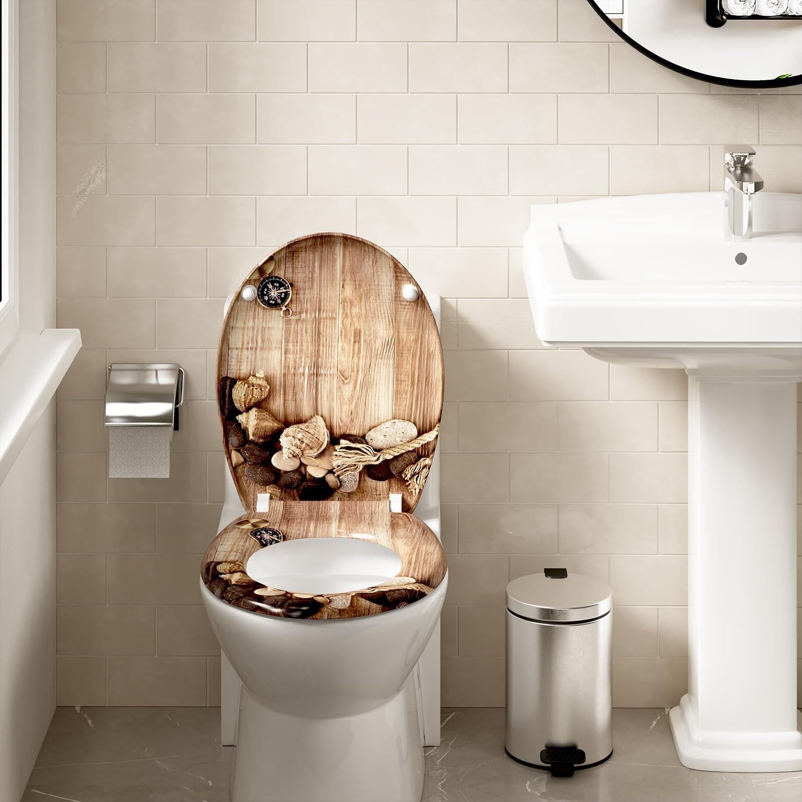 Merkloze Duroplast toiletbril met softclose-mechanisme