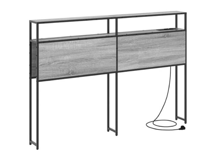 GHVBNMF Kopfteil mit Stauraum 138cm Bettkopfteil Regal Grau Sonoma Modernes Bettkopfteil aus Holzwerkstoff und Metallrahmen mit integrierter Ablage für Ihr Schlafzimmer.