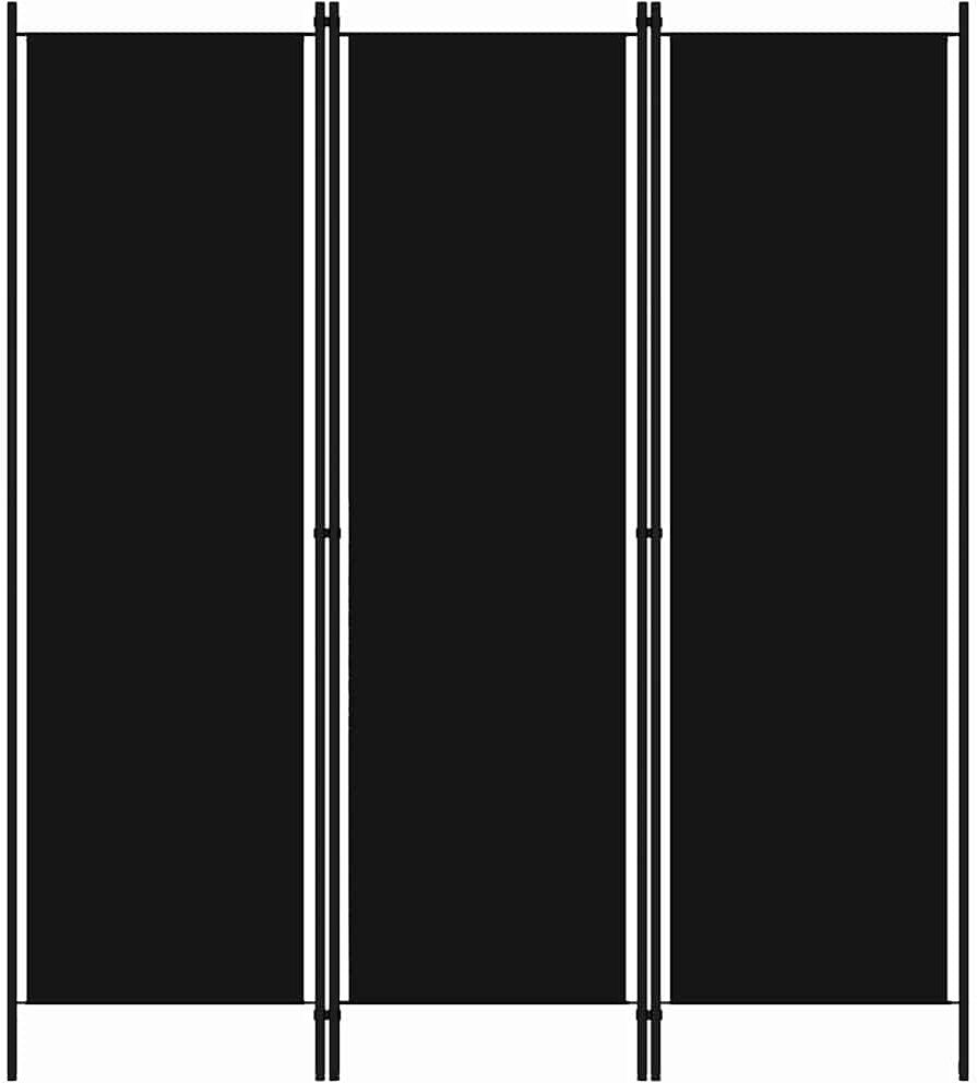 vidaXL Biombo divisor de 3 paneles negro 150x180 cm Negro