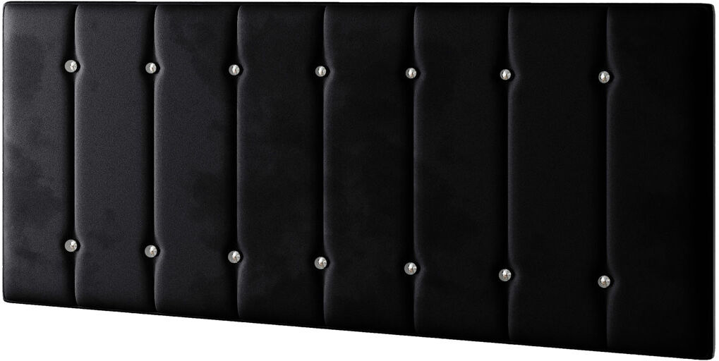 Fairmont Park Chiesa Upholstered Velvet Panel Headboard Black Single (3')