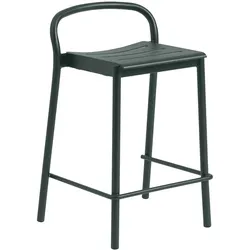 Muuto Linear Steel Barhocker, höhe 65 cm, dunkelgrün