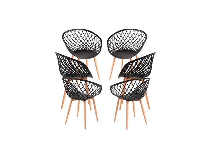 6er Set Stühle Vera - Schwarz