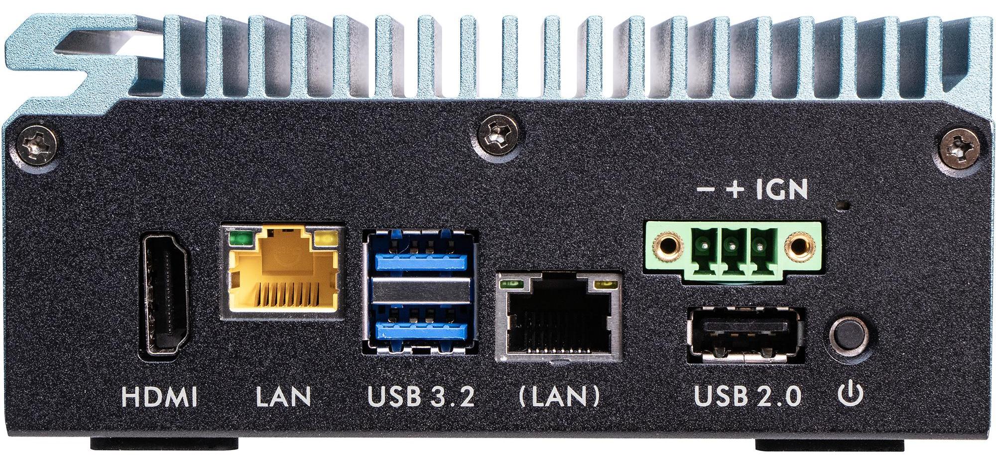Shuttle Edge PC SPCEL02 , Intel Celeron J6412, 1x HDMI, 2x 2.5G LAN, 1x COM, DIO (4x in, 4x out), 3x USB, 2x M.2, 12-24V, 24/7 Dauerbetrieb, lüfterlos, inkl. VESA & DIN-RAIL Halterung, 0,46L Größe PC, Mini-PC Barebone, Intel SoC, BGA 1493, DDR4-SDRAM, SATA
