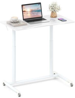 Mobile Standing Desk Height Adjustable Computer Desk w/ Wheels