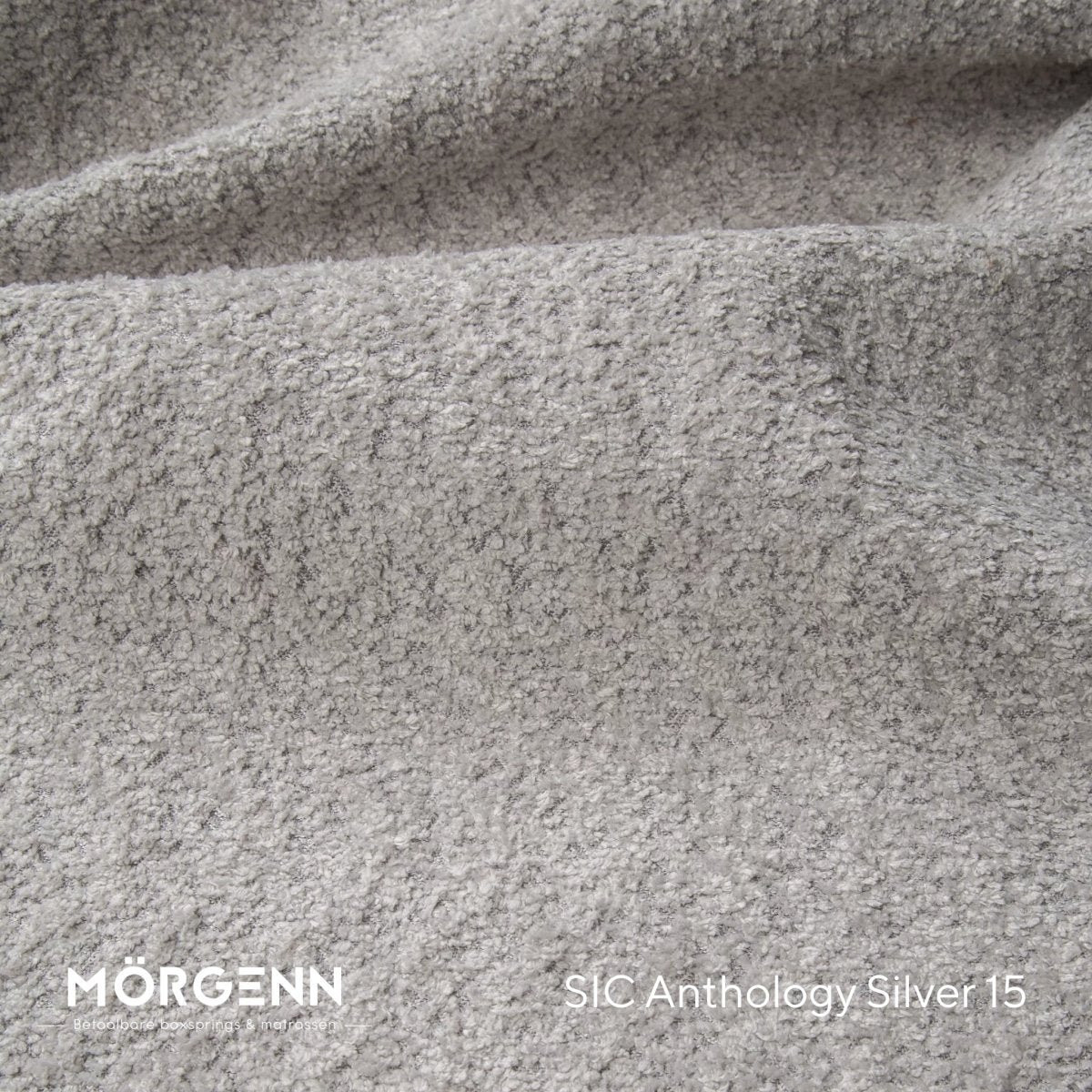 Mörgenn SIC Anthology Bouclé Stof voor Boxspring en Bed - Zilvergrijs