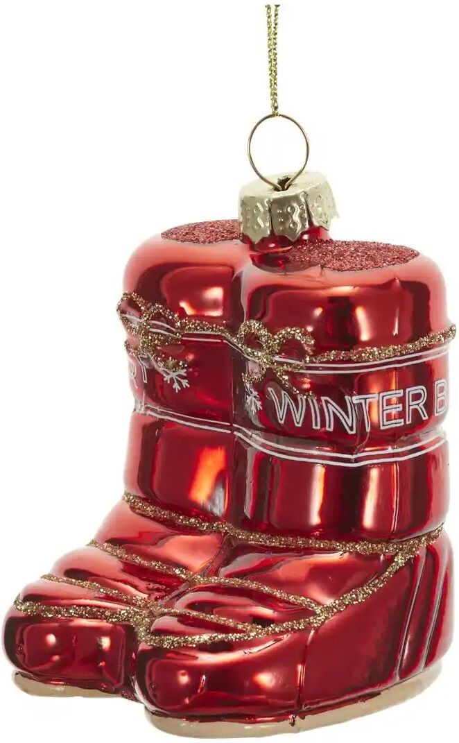 HOME STORY Weihnachtsbaumschmuck Stiefel   ¦ rot ¦ Glas,Aluminium ¦ Maße (cm):