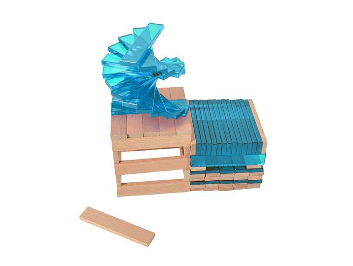 CHiLA Lernspielzeug Lux Holz- & Acrylsticks (80-St), Bausteine