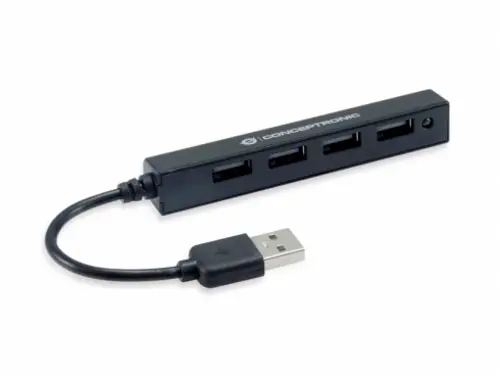 Conceptronic HUBBIES05B USB-Hub 4 Port USB-A USB 2.0 480 MBit/s Schwarz HUBBIES05B