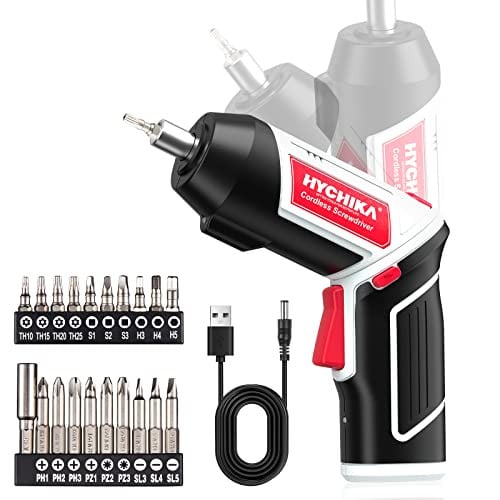 HYCHIKA Accuschroevendraaier met 2000 mAh accu, 3,6V Li-Ion, 6 Nm koppel en 20 accessoires