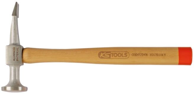 Marteau pour carrosserie en aluminium, tête bombée, ronde/pointe plate ; KS Tools (700.1490)
