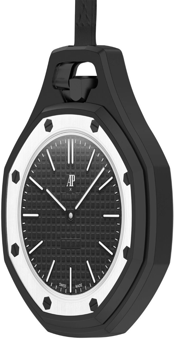 INF Coque de protection en silicone compatible avec Swatch x AP Royal Pop pour montre de poche octogonale - Noir