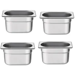 Gastronoble Vogue GN-Behälter GN1/9 - 10cm - 0,8L - 4 Behälter - Edelstahl