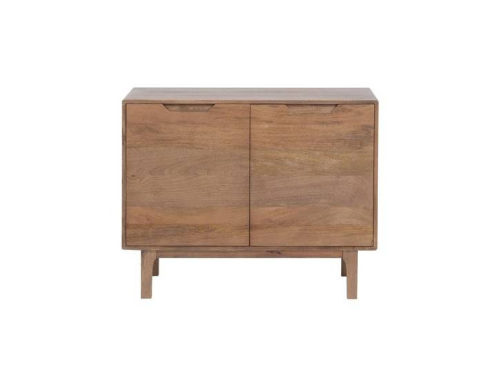 Buffet en bois de manguier couleur naturelle 2 portes et pieds en bois 11882