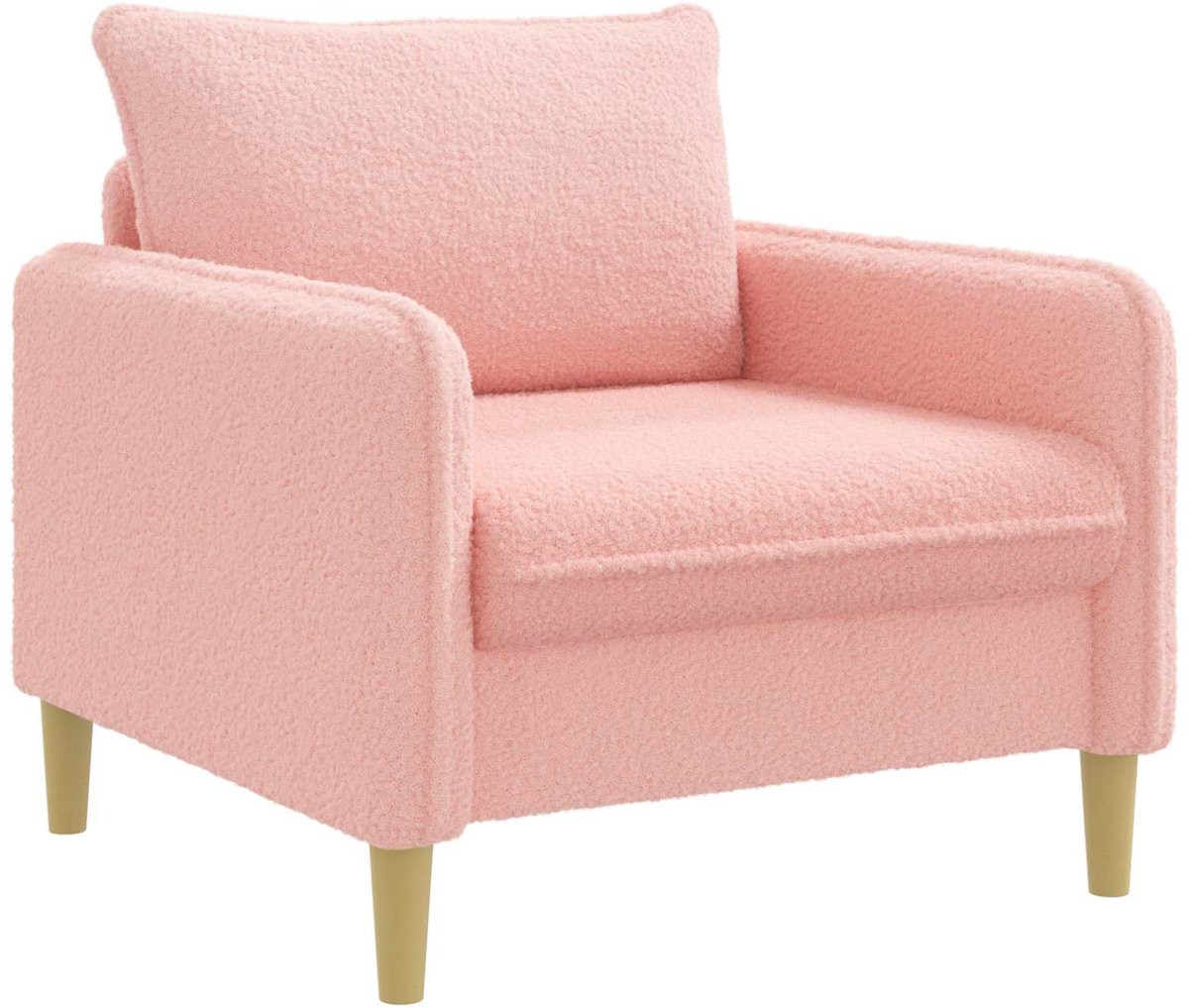 vidaXL Moderne Loungefauteuil voor Volwassenen - Roze - Bouclé