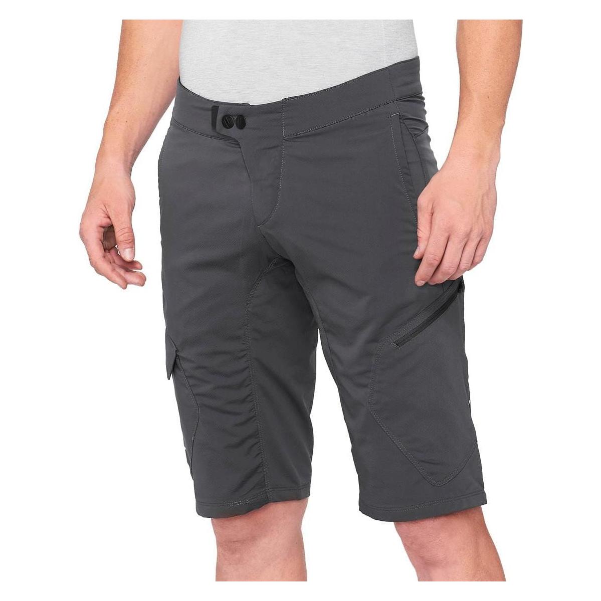 100% MTB WEAR Unisex Ridecamp Charcoal-32 Short, Charcoal (Schwarz), M (32) (STO-40029-00009)