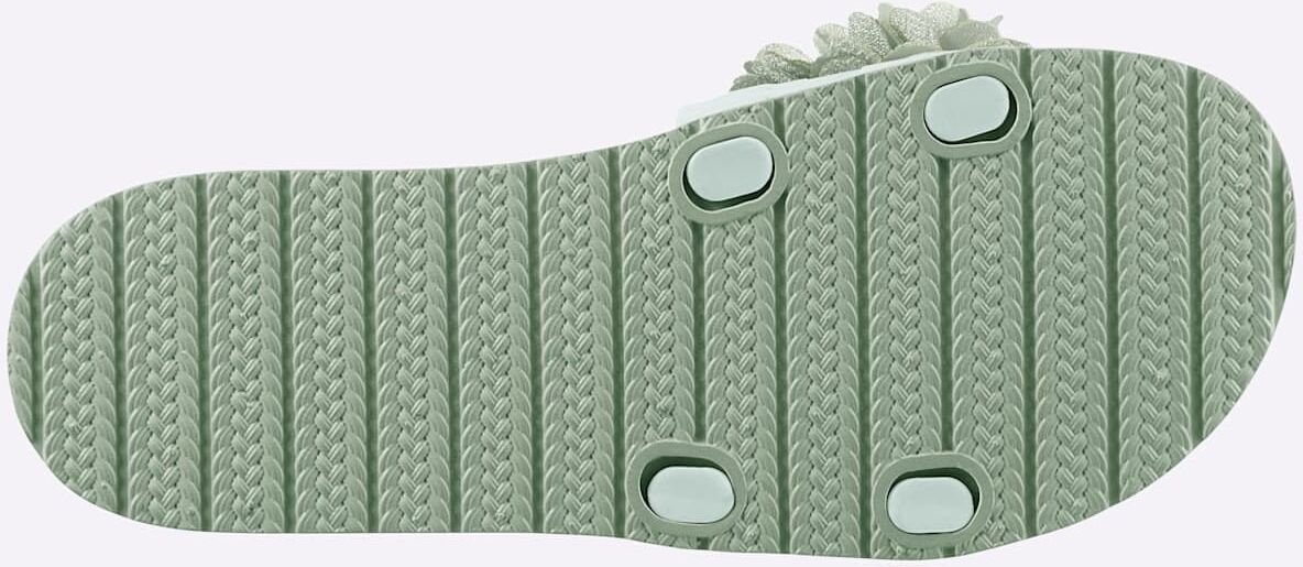 Badepantolette SIEBI`S, Damen, Gr. 38, grün (eucalyptus), Synthetik, Schuhe Badepantolette eucalyptus 38