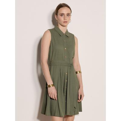 Minikleid APRICOT "Minikleid", Damen, Gr. S (36), N-Gr, grün (khaki), gewebt, Obermaterial: 85% Viskose CV. 15% Leinen LI., uni, Modern, Kleider Minikleid, aus Leinenmischung
