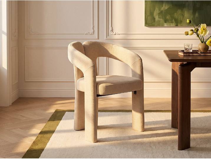 Stuhl aus strukturiertem Stoff - Beige - SAVINSKY