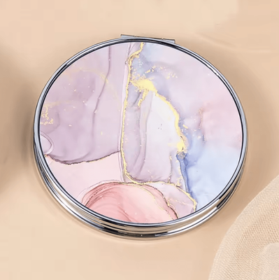 Inspire Curations Vintage Striped Pocket Mirror Portable Mini Makeup Mirror a