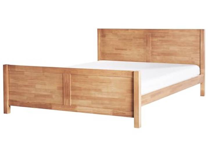 Beliani Holzbett Hellbraun mit Kopf- u. Fußteil Lattenrost 180x200cm rustikal Champagnat