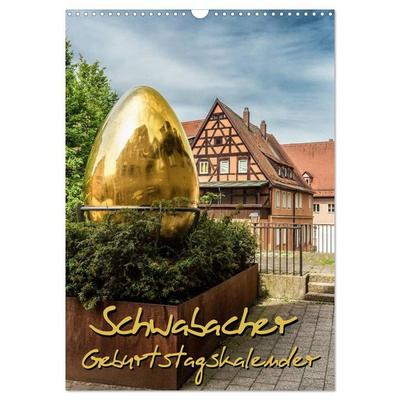 Schwabach Geburtstagskalender (Wandkalender 2027 DIN A3 hoch), CALVENDO Monatskalender