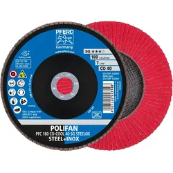PFERD TOOLS POLIFAN Fächerscheibe PFC konisch CO-COOL SG STEELOX Stahl/Edelstahl - 67760485