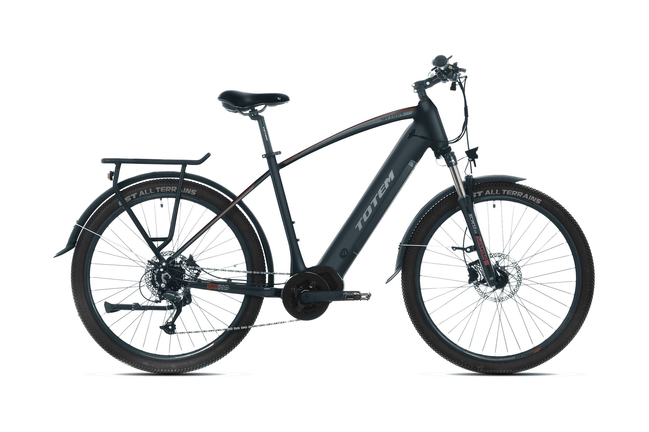Totem E-SUV Totem Mythos für Stadt & Gelände, mit 80Nm Motor und 720Wh SAMSUNG Akku, Mittelmotor und 9 Gänge, Trekking E-Bike für Damen und Herren