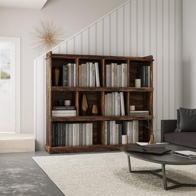 GDFStudio - Oxon Modern 10-Shelf Bookcase with Cubby Storage