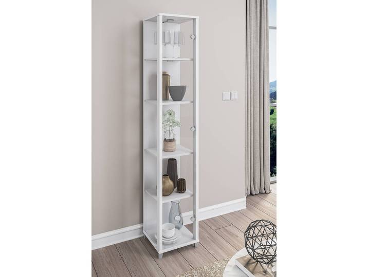 home24 Vitrinekast 32cm wit/wit