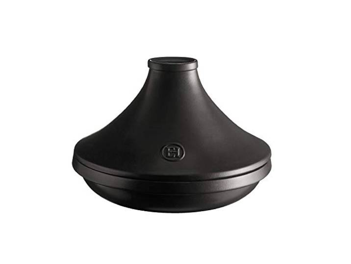 Emile Henry EH7A9567 Tajine aus Keramik, 2 l, für Induktion, Durchmesser 26 cm, 4 bis 6 Personen, Farbe Weiß/Schwarz