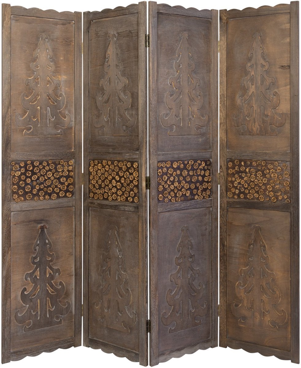 Homestyle4u Kamerscherm Bruin - 4-delig - Houten decoratie - B: 160 cm, H: 170 cm