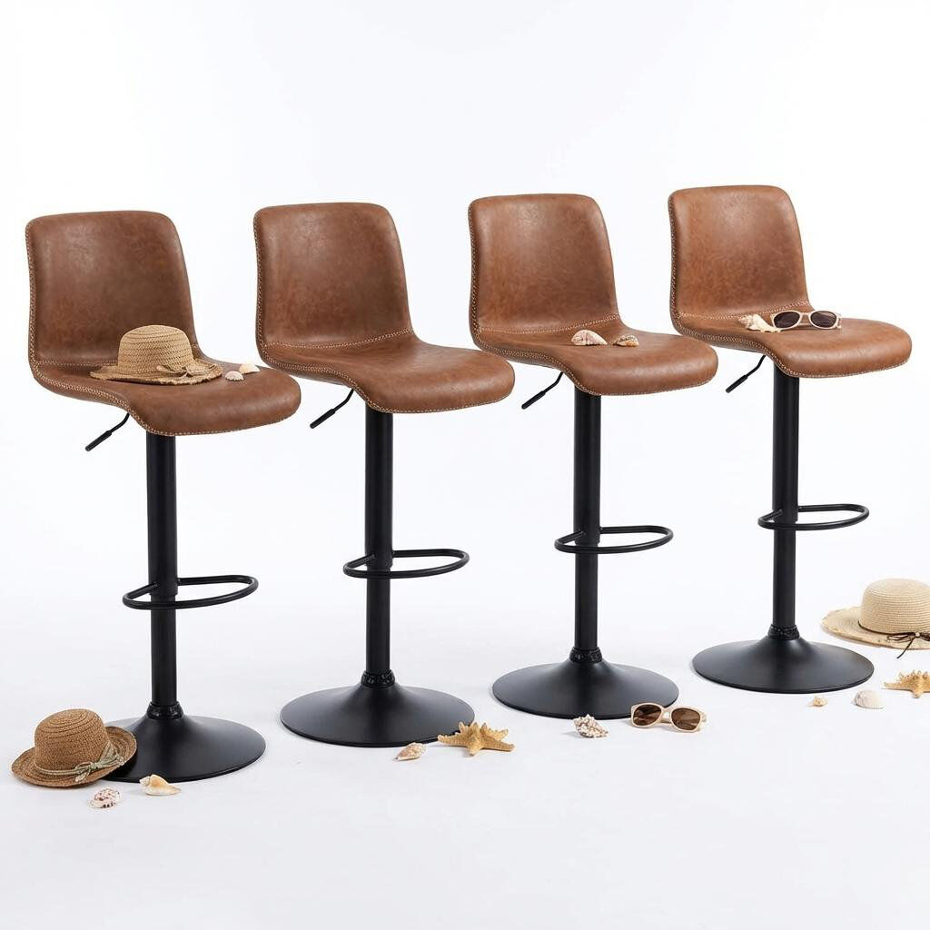 17 Stories Swivel Yes Bar Stool Brown 4