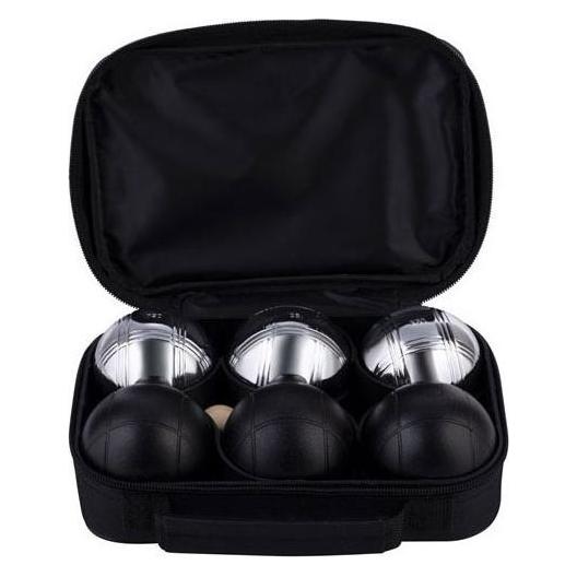 Longfield 6 Kugeln (3 schwarz/3 silber) in Reissverschlusstasche (6x, 74 mm) (010207)