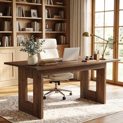 OEM 63-Inch Solid Wood Computer Desk, Rectangular Office Desk, Writing Workstation for Home Office, Workplace