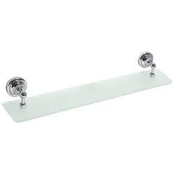 Brillantbad BETRO CHROM Glasablage Messing Glas Chrom 600x87x120 mm für Bad & Küche >> zum Bohren