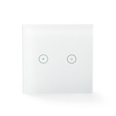 Nedis SmartLife Wandschalter - Dual - Wandhalterung - 1000 W - Android / IOS - Glas - Weiss