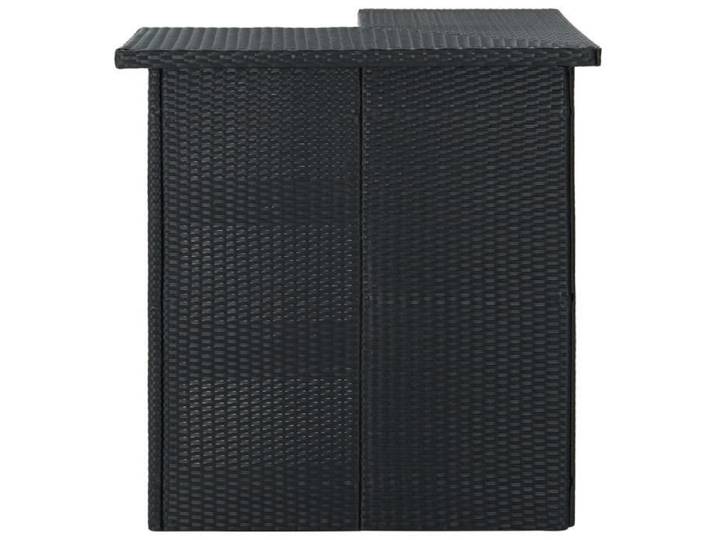 Table d'angle de bar - VINGVO - Noir - 100x50x105 cm - Résine tressée - Fixation murale incluse