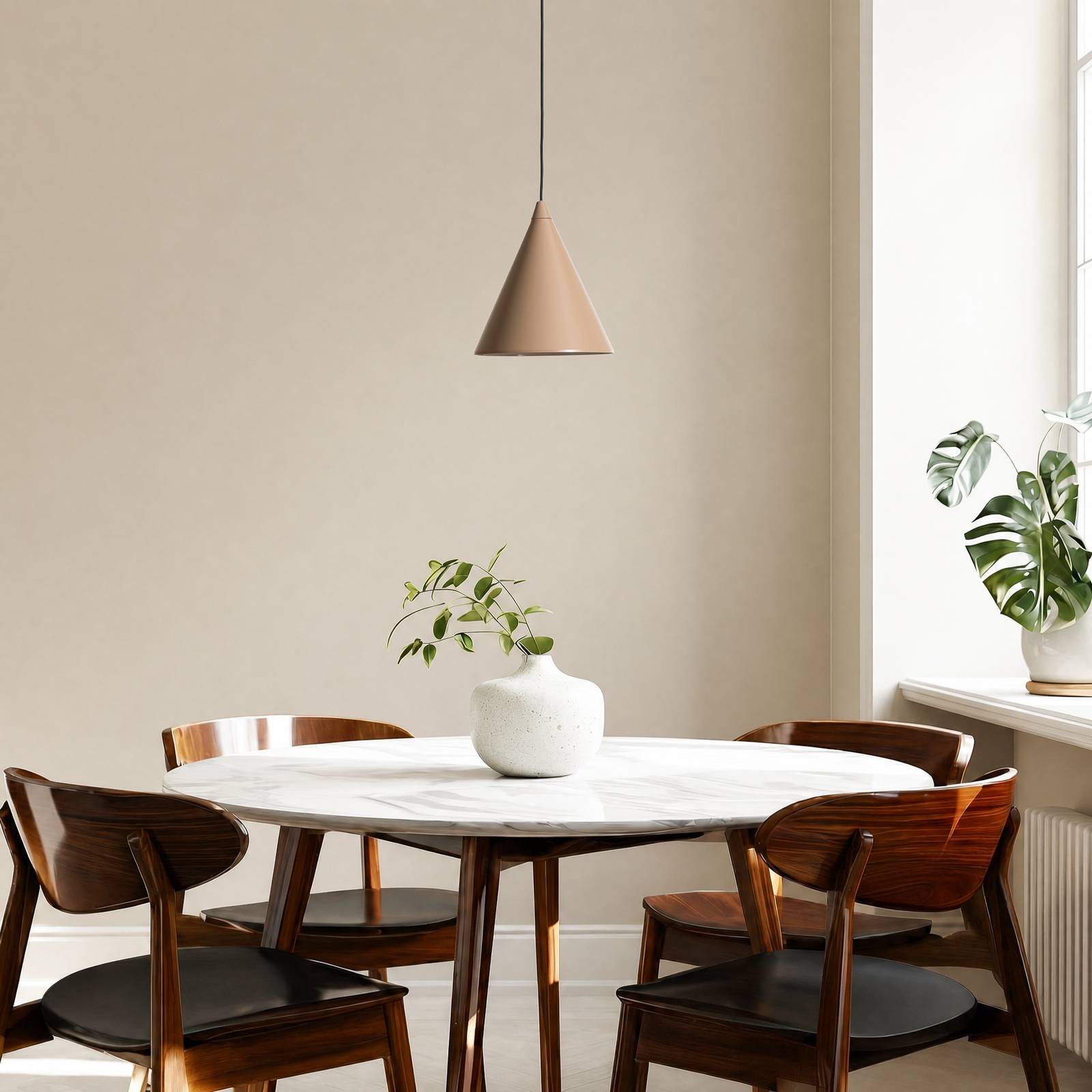 Hängelampe Form ALDEX, dimmbar, creme / amber, für Wohn- / Esszimmer, Metall, Pendelleuchte