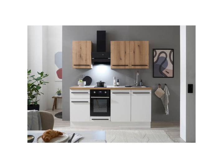 P & B Küchenleerblock Torcello, Weiß, Eichefarben, 1 Schublade(n) Schubladen, 180 cm, Made in EU, Küchen, Küchenzeilen & Küchenblöcke, Küchenzeilen, Küchenzeilen ohne Geräte