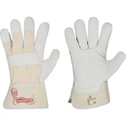 STRONGHAND Handschuh CALCUTTA EN388 naturfarben Rindleder Doppelnaht gummierte Stulpe Gr.9 - 0157-09H