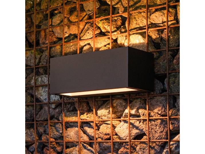 LUTEC Außenwandleuchte GEMINI, schwarz, Aluminium, Modern, Wandlampe