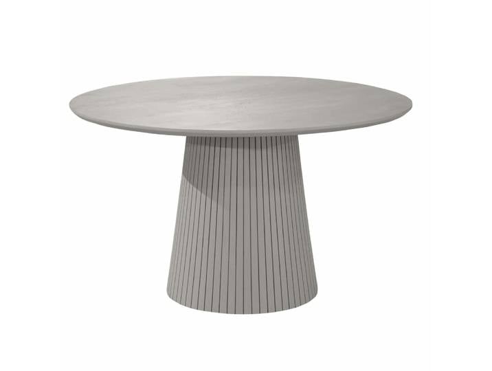 Table ronde en bois gris pied rainuré d130 cm
