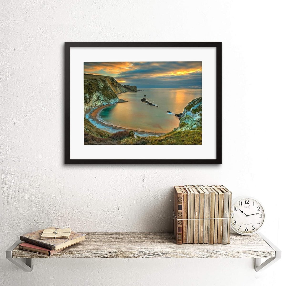 Canvas Kunstprint Ingelijste Muurdecoratie Zeegezicht Strand Duursteen Engeland